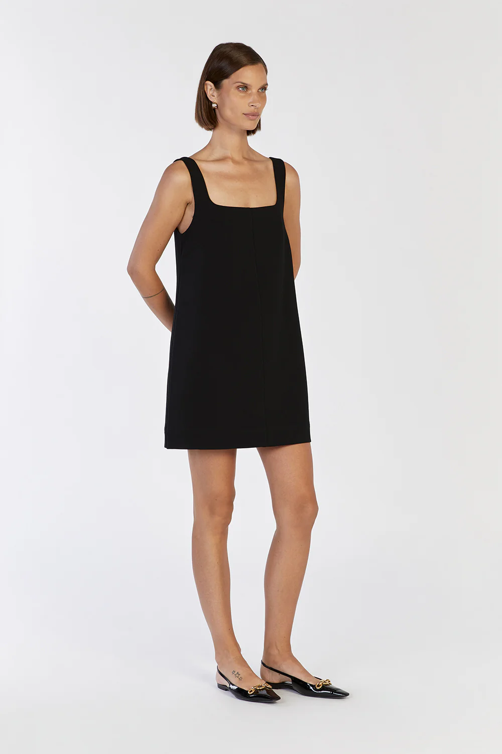 ROSA BLACK SHIFT MINI DRESS - Image 3